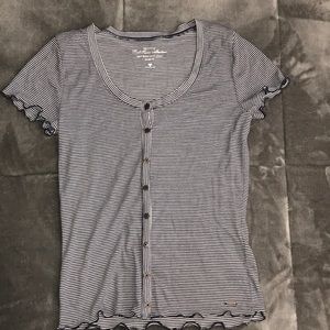 Hollister Striped Button Up Top